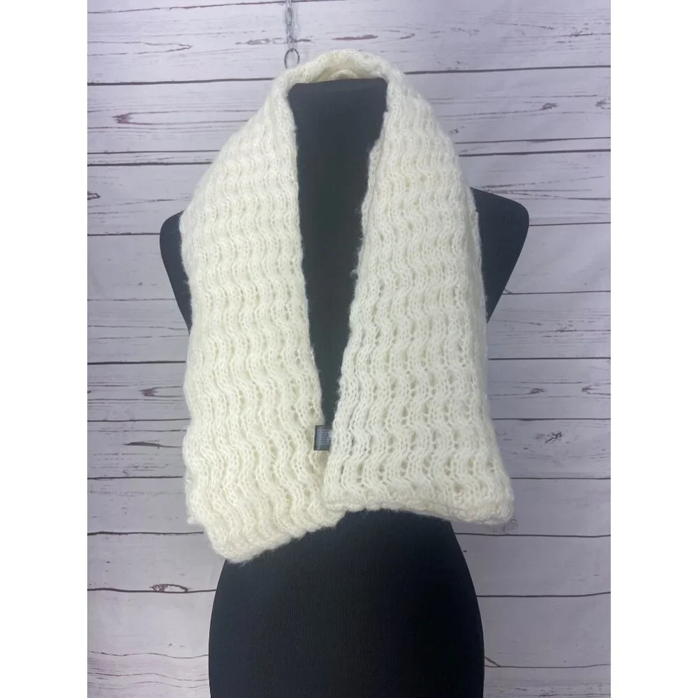 A.N.A White Cream Color Cable Knit Infinity‎ Wrap Scarf